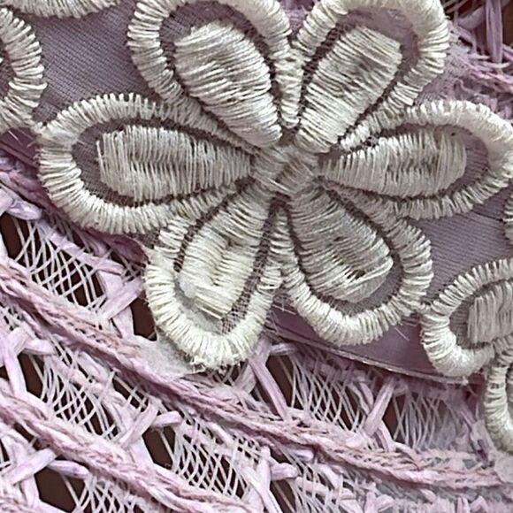 Vintage 80’s pink sun hat. Boho festival beach tropical - Picture 6 of 12